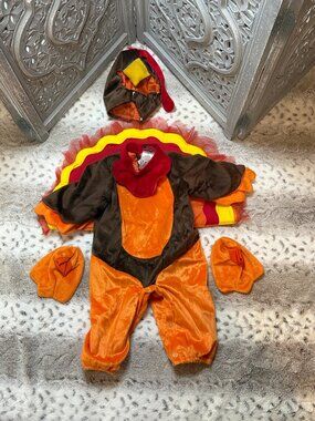 In Character turkey costume baby 6-12 months fall Thanksgiving Halloween party